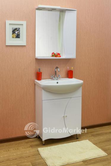 Фото товара Комплект мебели для ванной Sanflor Муза 65 белый глянец