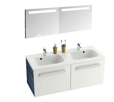 Фото товара Комплект мебели для ванной SDU 1200 Chrome оникс/белая