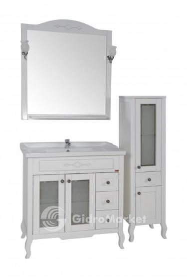 Фото товара Комплект мебели для ванной Флоренция Квадро 80 белая патина