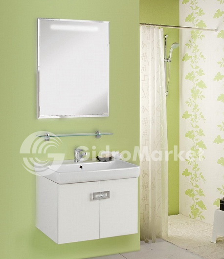 Фото товара Комплект мебели для ванной Акватон Оптима 70 белый глянец
