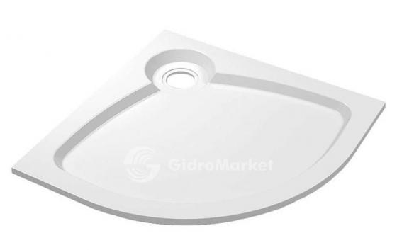 Фото товара Cezares TRAY-S-R-80-550-56-W Встраиваемый литой поддон из искусственного мрамора радиальный 800х800х56