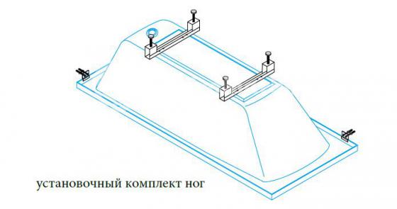 Фото товара Универсальный комплект ног для прямоугольных акриловых ванн LEG-KIT-100