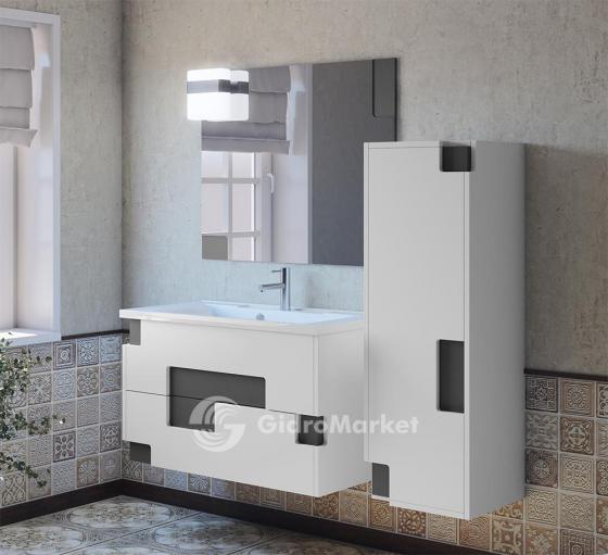 Фото товара Комплект мебели для ванной Smile Санторини 100 белый / серый