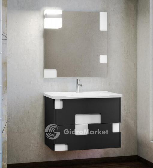 Фото товара Комплект мебели для ванной Smile Санторини 80 серый / белый