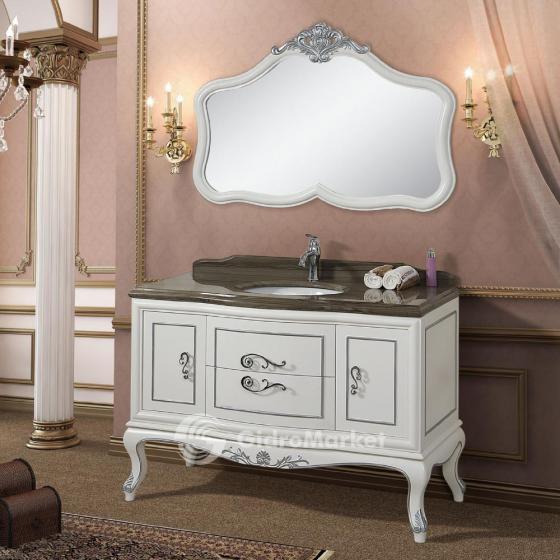 Фото товара Мебель для ванной Tessoro Trocadero белая с серебром