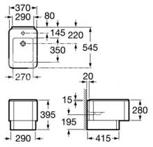 Фото товара Биде напольное Roca Element 357574000 с намеченным отверстием для смесителя