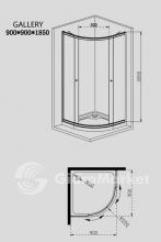 Фото товара Душевой уголок Sturm Gallery 100 Chinchilla Glass