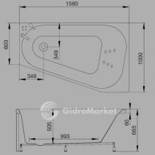 Фото товара Акриловая ванна Westerbergs Motion 160 L