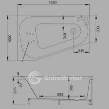 Фото товара Акриловая ванна Westerbergs Motion 160 R