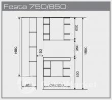 Фото товара Мебель для ванной Valente Festa 850 глянец