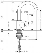 Фото товара Смеситель для раковины Hansgrohe Talis S 32070000