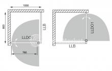 Фото товара Душевой уголок Roltechnik Lega Line LLDO1+LLB 100х100