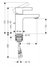 Фото товара Смеситель для раковины Hansgrohe Metris S 31060000