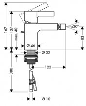 Фото товара Смеситель для биде Hansgrohe Metris S 31261000