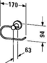 Фото товара Держатель туалетной бумаги DURAVIT D-Code 0099261000 хром