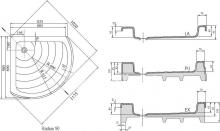 Фото товара Поддон для душа Ravak RADIUS-90 LA