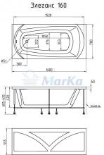 Фото товара Акриловая ванна 1MarKa Marka One Elegance 160х70