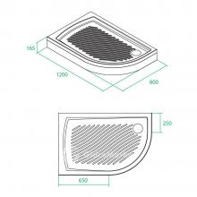 Фото товара Душевой поддон Iddis 27RR128i22, 120х80 асимметричный, правый