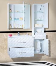Фото товара Комплект мебели для ванной Бриклаер Жаклин 80 белый глянец/стразы