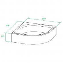 Фото товара Душевой поддон Iddis P29W, 90х90 полукруглый
