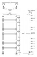 Фото товара Водяной полотенцесушитель Margaroli-CURVED 434 - 11 Old BRASS