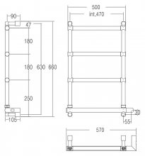 Фото товара Электрический полотенцесушитель Margaroli 542 BOX Old BRASS