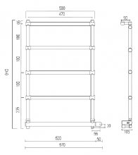 Фото товара Электрический полотенцесушитель Margaroli 542 - 5 BOX Old BRASS