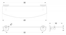 Фото товара Полка 60см DEVON&DEVON Dorothy DOR410CR прозр.стекло/хром