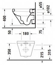 Фото товара Чаша для унитаза подвесного Duravit DuraStyle 2539090000