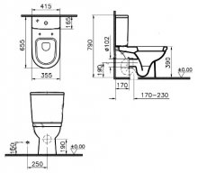 Фото товара Унитаз моноблок VitrA Form 300 9729B003 сиденье с микролифтом