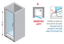 Фото товара Душевая дверь в нишу Novellini Giada 1B GIADN1B66S-1K