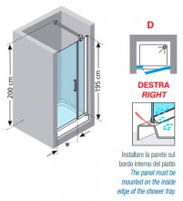 Фото товара Душевая дверь в нишу Novellini Giada G+F in line GIADNGF114D-1K