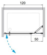 Фото товара Душевая дверь в нишу Novellini Louvre 2P LOUVR2P120D-1K 118-121 см (R)