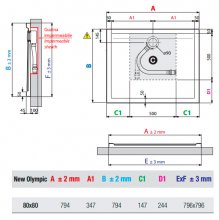 Фото товара Поддон для душа Novellini New Olympic 80x80 см, квадратный