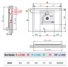 Фото товара Поддон для душа Novellini New Olympic 90x90 см, квадратный