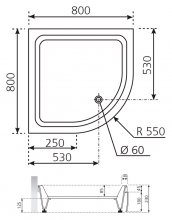 Фото товара Поддон для душа Novellini Victory B 80x80 см, четверть круга