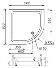 Фото товара Поддон для душа Novellini Victory B 90x90 см