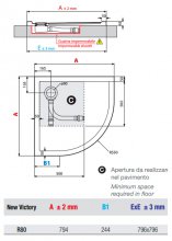 Фото товара Поддон для душа Novellini New Victory 80x80 см, четверть круга