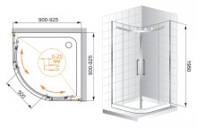 Фото товара Душевой уголок Cezares Stylus R2 100 C Cr