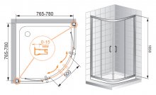 Фото товара Душевой уголок Cezares Pratico R2 90