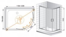 Фото товара Душевой уголок Cezares Pratico RH2 120/80