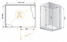 Фото товара Душевой уголок Cezares Bergamo AH1 120/80