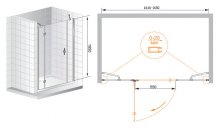 Фото товара Душевая дверь в нишу Cezares Bergamo B13 80+60/30