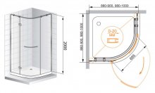 Фото товара Душевой уголок Cezares Bergamo RH1 120/90 ARCO