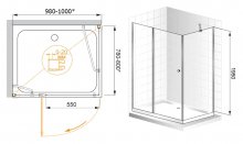 Фото товара Душевой уголок Cezares Elena AH1 100/80