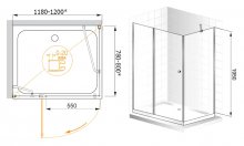 Фото товара Душевой уголок Cezares Elena AH1 120/80