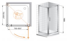 Фото товара Душевой уголок Cezares Porta A11 90