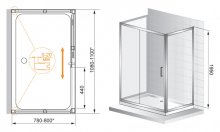 Фото товара Душевой уголок Cezares Porta AH12 120/80