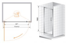 Фото товара Душевая дверь в нишу Cezares Porta B11 90