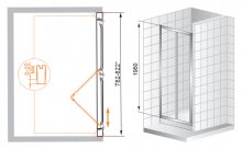 Фото товара Душевая дверь в нишу Cezares Porta BS 90